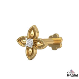 Daksh Diamond Gold Nosepin by Dishis Jewels